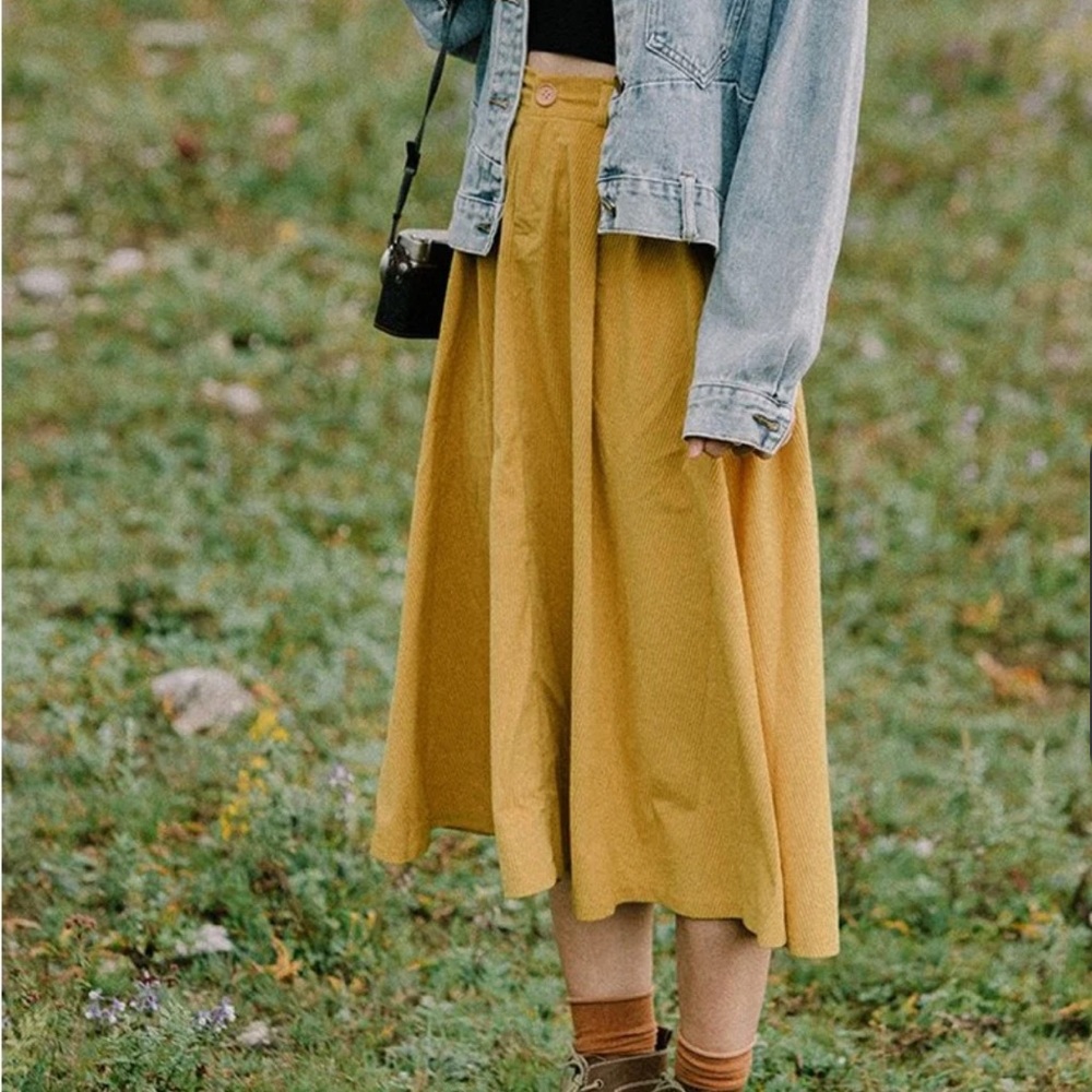 IROCOCO All-match Corduroy Retro Skirt